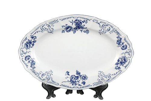 Блюдо овальное 26см Синие розы Bernadotte Блюдо овальное 26см Синие розы Bernadotte