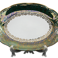 Блюдо овальное 33см 1шт Зеленый Лист Roman Lidicky