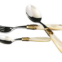 Набор столовых приборов 36пр Ischia Antique Gold Shampagne Steel Domus Design