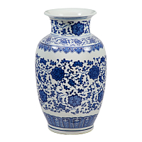 Ваза глянцевая овальная 30см Blue & White