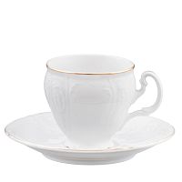 Набор кофейных пар 140мл 6шт Белый узор Bernadotte