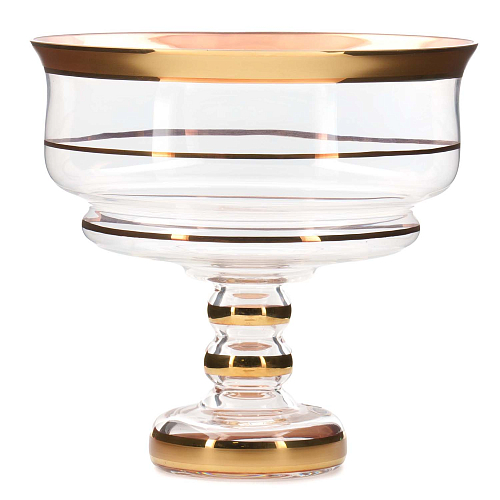 Фруктовница 30см Матовая полоса золото Star Crystal