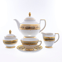 Сервиз чайный 6пер 15пр Arabesque Seladon Gold Greenshadow Falkenporzellan