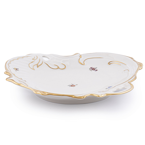 Салатник ракушка Мейсенский цветок слоновая кость Аристократ Queen's Crown
