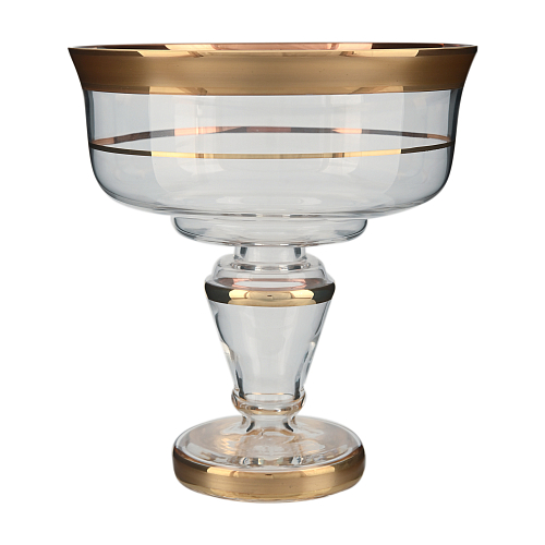 Конфетница 20см Матовая полоса золото Star Crystal