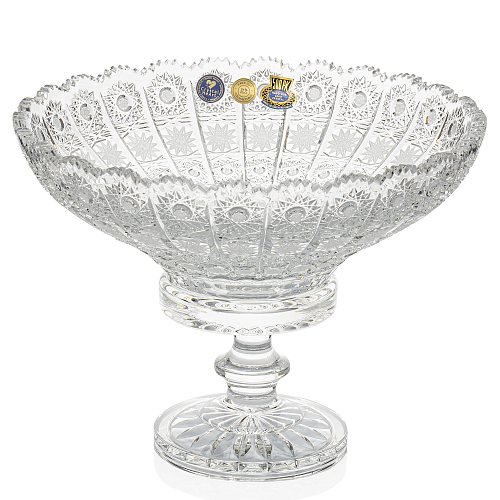 Фруктовница 30см на ножке хрусталь Crystal HeArt