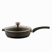 Сковорода 26см с крышкой Granit Perfection black gold Altei
