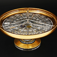 Кабаретница 23см н/н хрусталь с золотом Снежинка Crystal HeArt