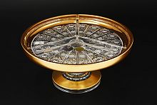 Кабаретница 23см н/н хрусталь с золотом Снежинка Crystal HeArt