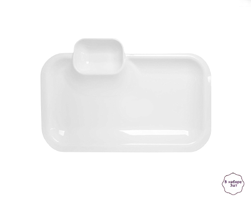 Блюдо прямоугольное с соусником 25*17см Royal White Tudor