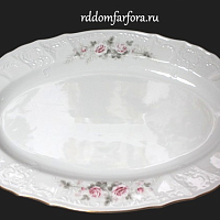 Блюдо овальное 34см Серая роза ZL Bernadotte