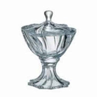 Конфетница 19.5см на ножке с крышкой Neptune Crystalite Bohemia