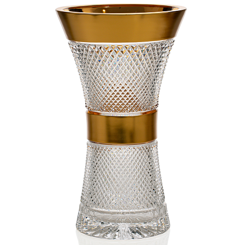 Ваза 30см хрусталь с золотом Фелиция Crystal HeArt