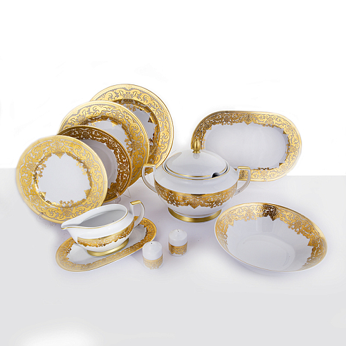 Сервиз столовый 6пер 26пр с супником Favolla Creme Gold PBC Falkenporzellan