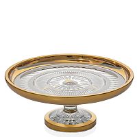 Тортница 31,5см н/н хрусталь с золотом Moser Crystal HeArt