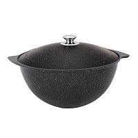 Казан для плова 7л с крышкой Темный мрамор Кукмара