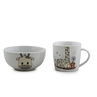 Набор детской посуды 2 пр Жирафик Доляна 