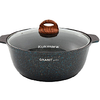 Кастрюля-жаровня 4л со стек крышкой Granit Ultra Blue Кукмара