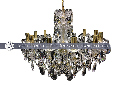 Люстра 12 рожковая золотые плафоны 4050