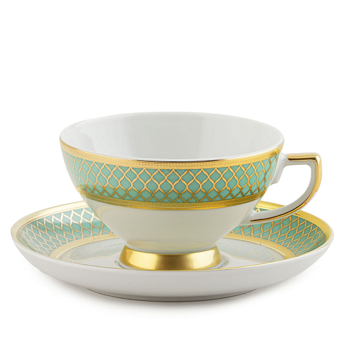 Набор чайных пар 155мл 6шт Valencia Seladon Gold Falkenporzellan