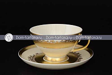Набор чайных пар 6шт Constanza Cremе Gold 9320 Falkenporzellan 