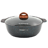 Жаровня 3л со стеклянной крышкой Granit Ultra blue Кукмара