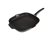 Сковорода-гриль квадр 28*28см со с/ручкой Темный мрамор Кукмара