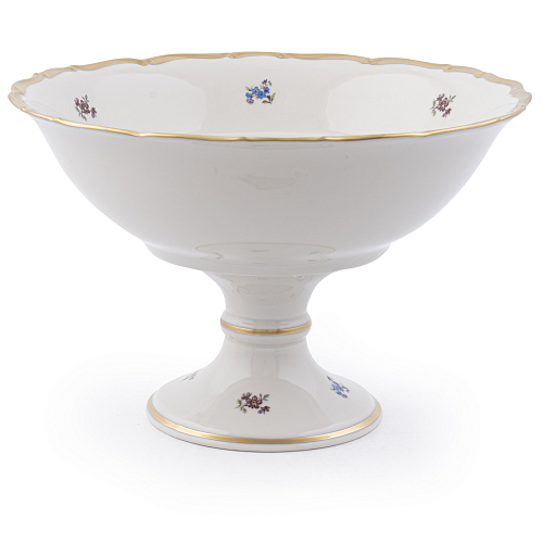 Салатник 26см н/н Мейсенский цветок слоновая кость Аристократ Queen's Crown