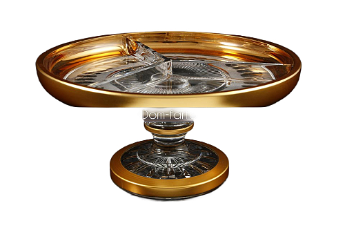 Кабаретница 23см н/н 1шт хрусталь с золотом Moser Crystal HeArt