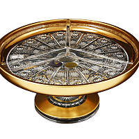 Кабаретница 23см н/н хрусталь с золотом Снежинка Crystal HeArt