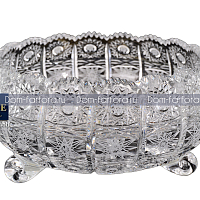 Конфетница Снежинка 20,5см тройножка хрусталь Sonne Crystal