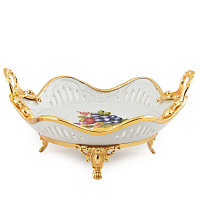 Блюдо для хлеба 27*21см Фрукты золото Paniz