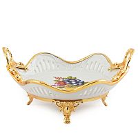 Блюдо для хлеба 27*21см Фрукты золото Paniz