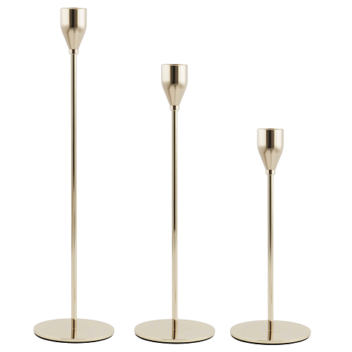 Набор подсвечников 3шт высокие бронза