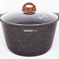 Кастрюля 8л со стекл. крышкой Granit ultra Blue Kukmara