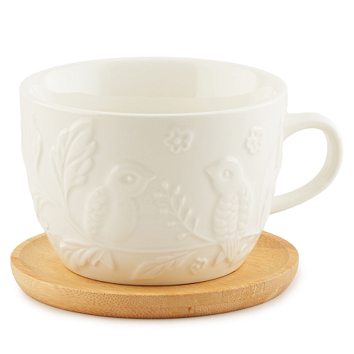 Чашка 500мл на подставке Птички на ветке Elan Gallery