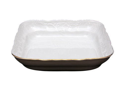 Салатница квадратная 25см Белый узор Bernadotte