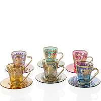 Набор чайных пар 12 предметов Positano color Набор чайных пар 12 предметов Positano color