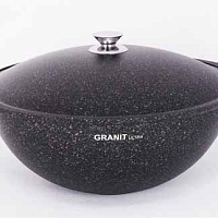 Казан для плова 9л со стекл. крышкой Granit ultra Original