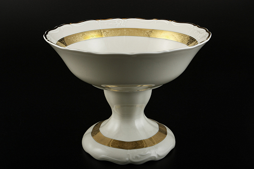 Фруктовница 25см н/н 1шт Золотая лента Слоновая кость Фруктовница 25см н/н 1шт Золотая лента Слоновая кость