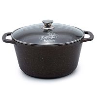Кастрюля 6,5л 28см со стек кр Кофейный Мрамор Кукмара