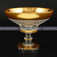 Конфетница 15см н/н  хрусталь с золотом Moser Crystal HeArt