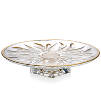 Тортница 35,5см на ножке Flame Матовое золото AS Crystal