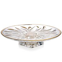 Тортница 35,5см на ножке Flame Матовое золото AS Crystal