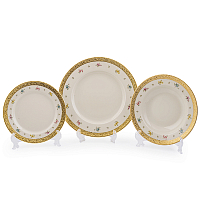 Набор тарелок 18пр Flowers Gold Constanza Creme Falkenporzellan