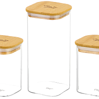 Набор банок для хранения 1,6л 2х800мл 3шт с крышками Crystal glass