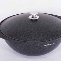Казан для плова 7л со стекл. крышкой Granit ultra Blue