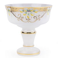 Конфетница 20см золото белый фон Star Crystal 