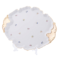 Поднос 39см 1шт квадратный Мелкие цветы Широкая кайма