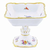 Салатник 21см квадратный глубокий н/н Мейсенский букет Queen's Crown